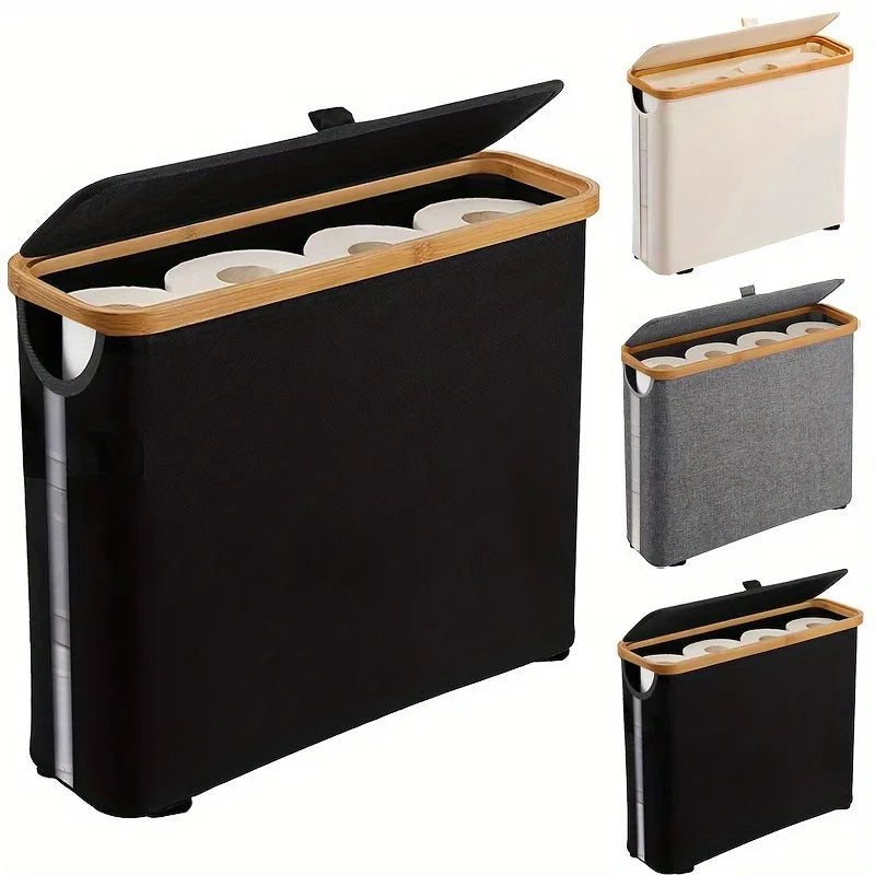 1Pc Bathroom Toilet Paper Storage Basket Bathroom Organizer Oxford Cloth Foldable with Cover Tissue Holder Bathroom Accessories