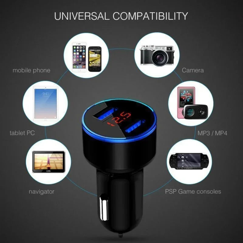 LED Display USB Phone Charger Car Charger Mobile Phone Adapter Car Charger