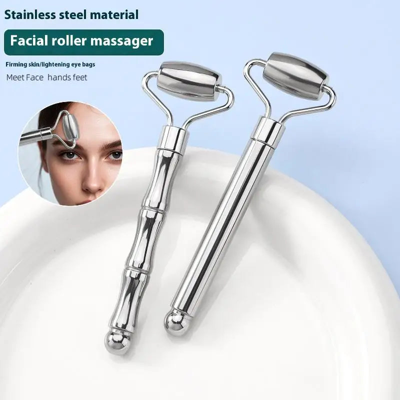 1Pcs Stainless Steel Skin Tightening Face Lifting Beauty Care Massage Roller Facial Roller Gua Sha Beauty Face Neck Massage Tool