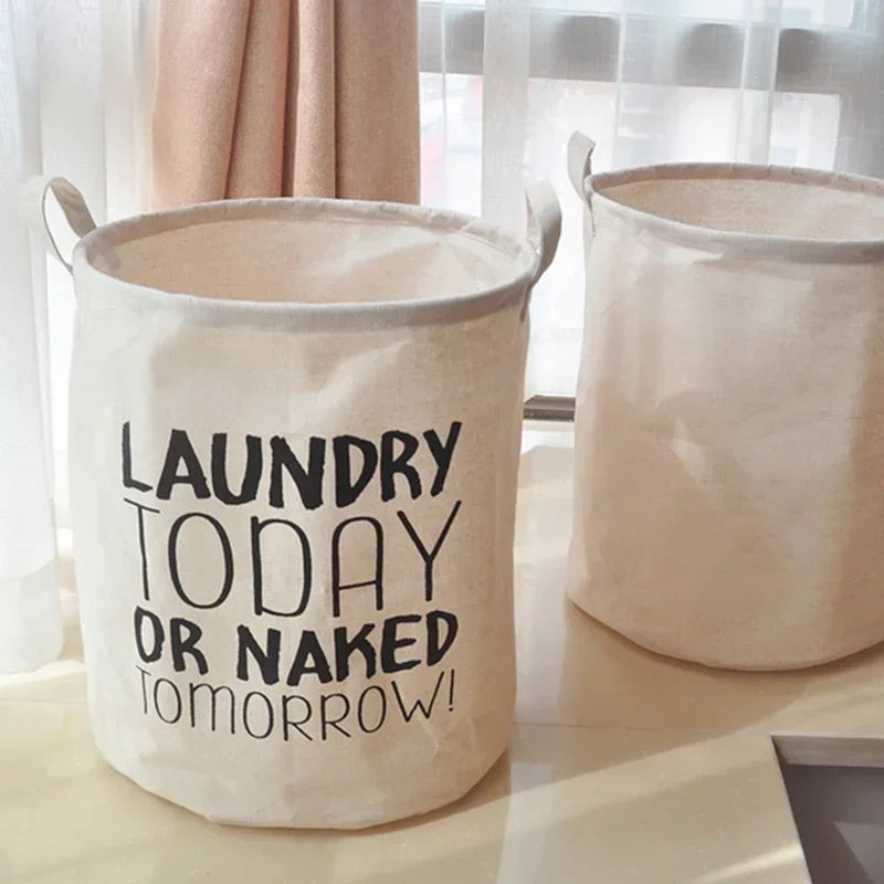 Ins Nordic Bathroom Dirty Laundry Basket Folding Laundry Clothes Hamper Bag Home Storage Bag Organizers Cotton Laundry Baskets