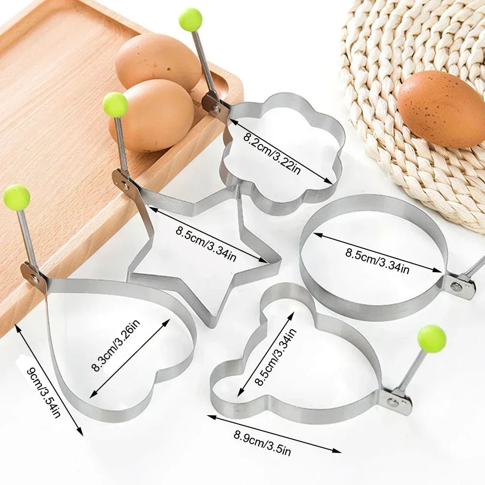 1/4/5PCS Stainless Steel Egg Rings Mold Non-Stick round Pancake Omelette Shaper Breakfast Baking Cooking Kitchen Gadgets