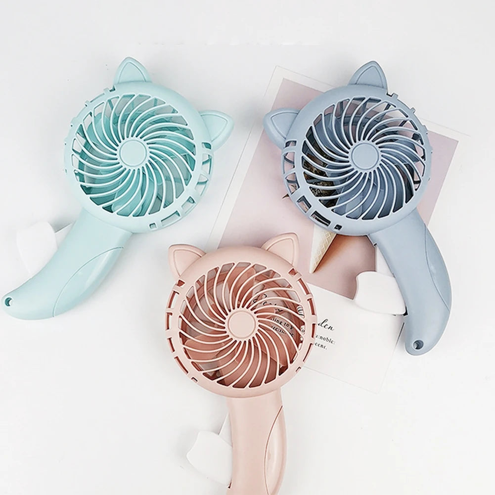 Portable Handheld Fan Hand Pressure Fan Mini Portable Fan without Battery Household Cute Fan Cooling Cartoon Held Fan