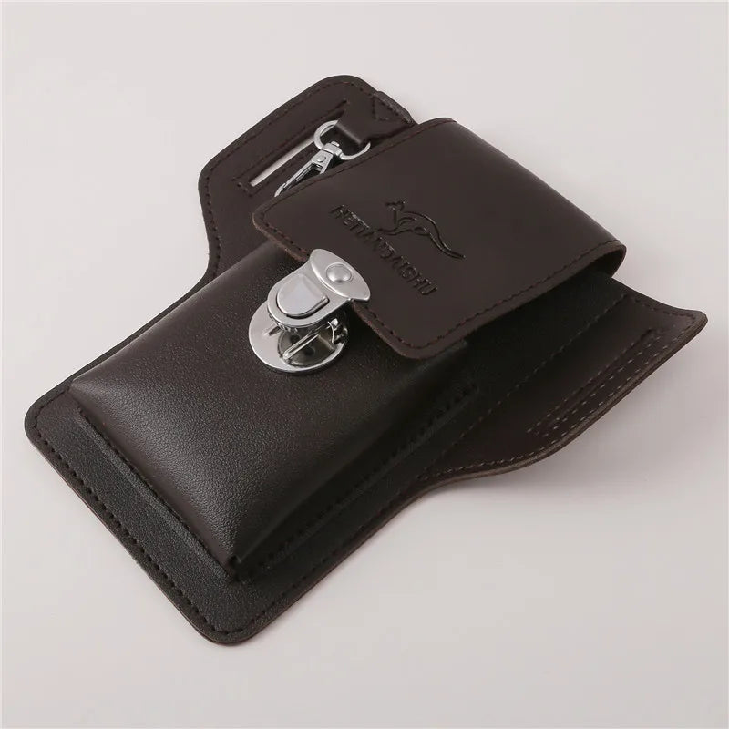 Phone Belt Bag for Men Bags Cell Phone Loop Holster Phone Pouch Wallet High Quality Multifunctional PU Leather Phone Case