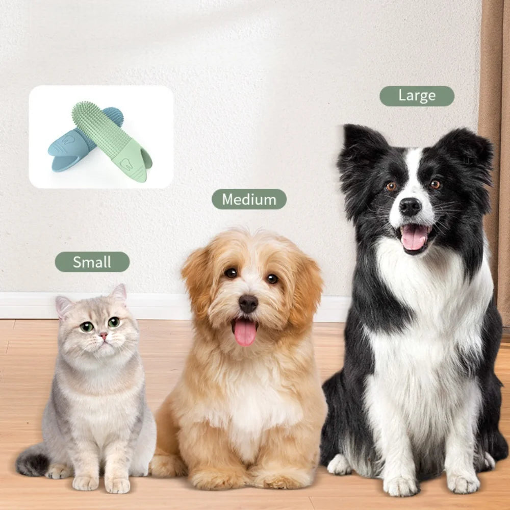 Silicone Finger Toothbrush for Pets: Food-Grade Dental Care Glove for Pets, Soft Bristles for Teeth Cleaning and Gum Massage
