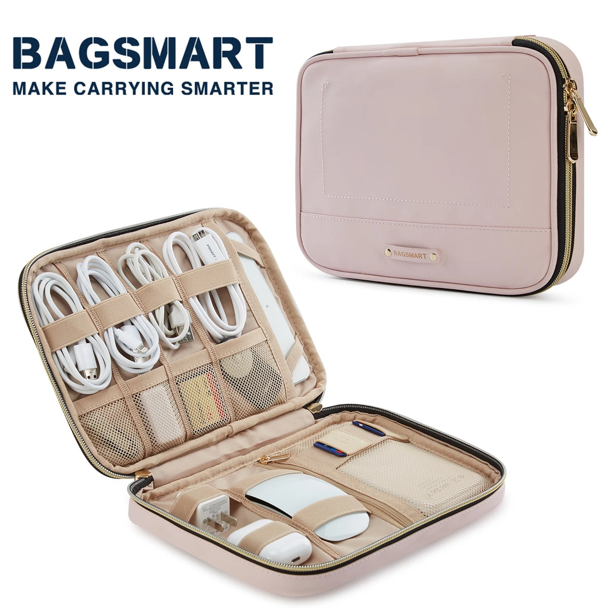 Travel Cable Organizer Waterproof Travel Gadget Pouch Charge Power Bank Ipad Headphone Organizer Travel Essentials