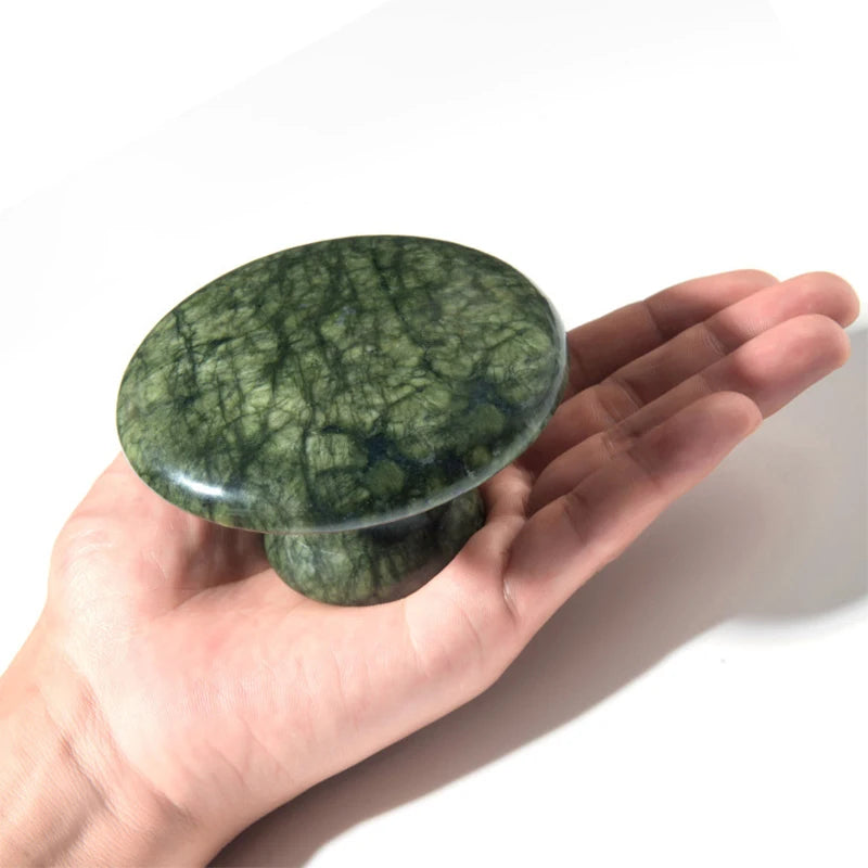 Natural Xiuyu Large Mushroom Shaped Jade Massager Jade Scraping Beauty Gouache Scraper Beauty Gua Sha Massage Stone