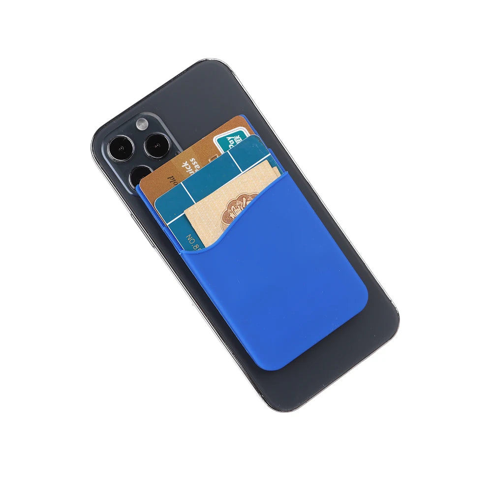 Silicone Phone Card Holder Wallet Case Phone Wallet Stick on Credit Card Holder Phone Pocket for Almost All Cell Phone