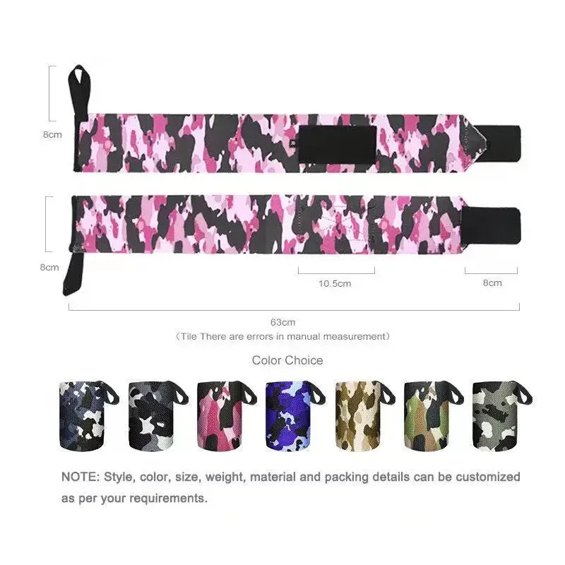 1Pc Wrist Support Gym Strap Camouflage Adjustable Wristband Elastic Wrist Wraps Bandages for Gym Weightlifting Protect Hand Wrap