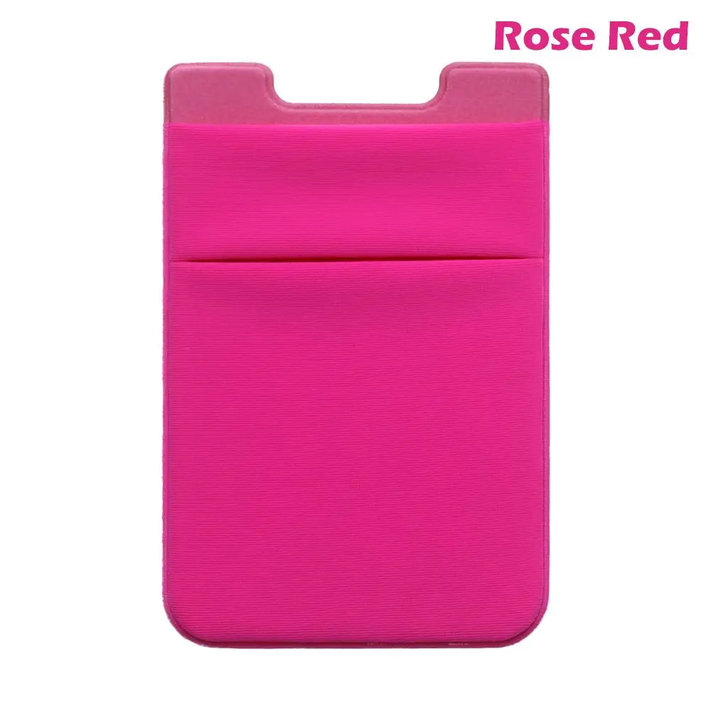 Silicone Phone Card Holder Wallet Case Phone Wallet Stick on Credit Card Holder Phone Pocket for Almost All Cell Phone