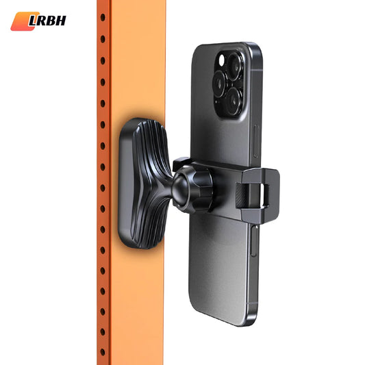 Magnetic Phone Holder, 360° Adjustable Retractable Clamp Universal Hands-Free for Gym, Forklift, Kitchen, Fits All Phones