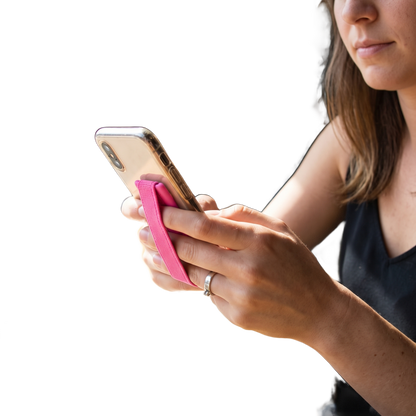 Elastic phone finger strap with clean isolated background